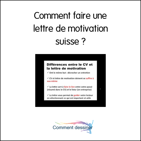 Comment faire une lettre de motivation suisse